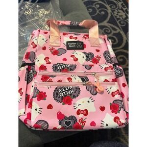 Fashion Sport Hello Kitty Backpack Kids Pink New Lace Heart Rose Floral Bag